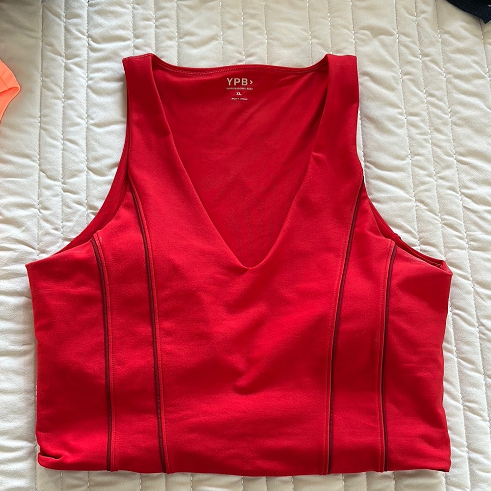 Women's Red V-Neck Top